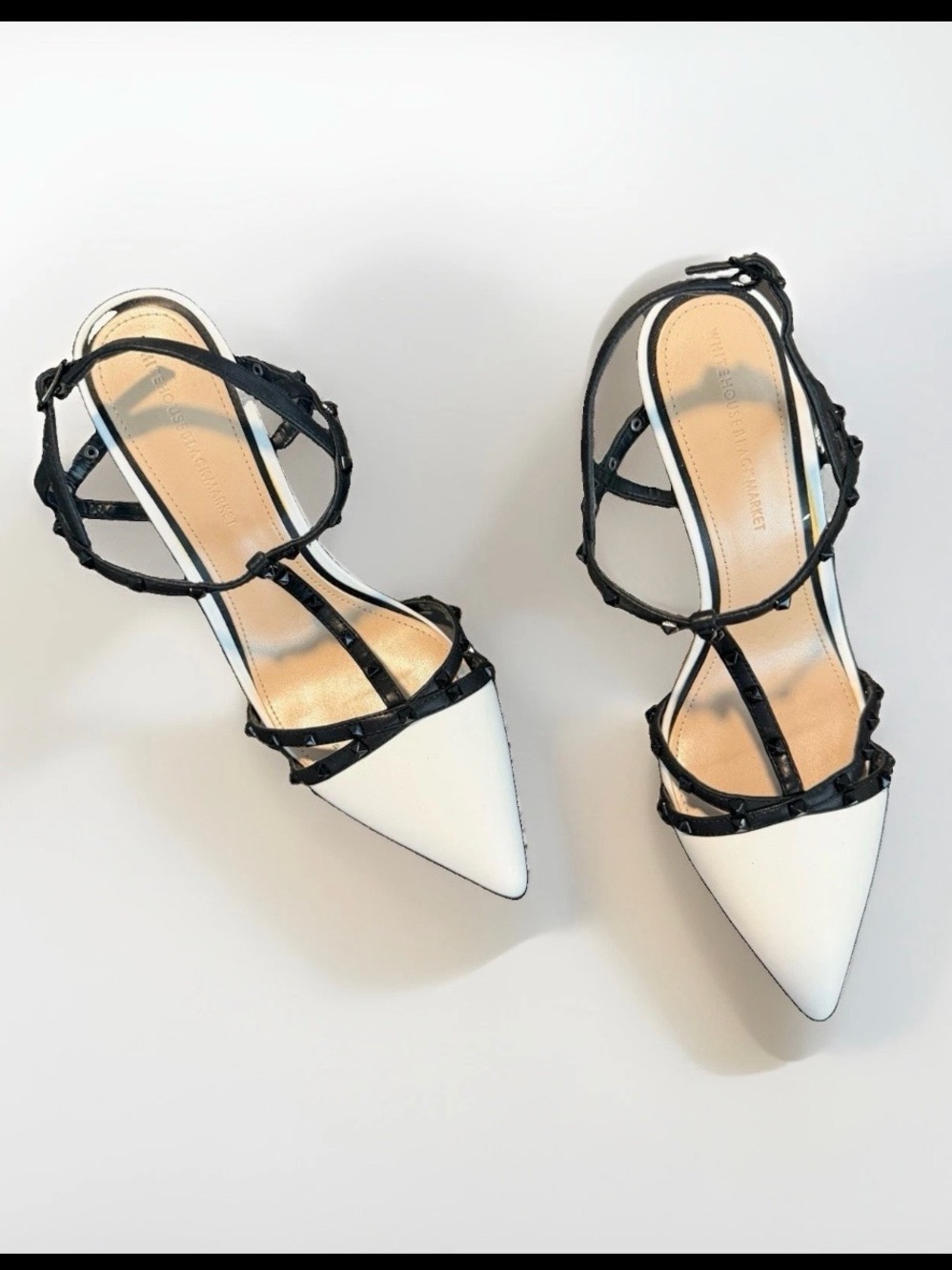 ✨ NIB | White House Black Market "Gianna" B&W Color-block Studded Pumps ✨
